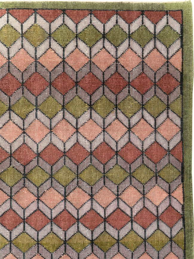 Vintage Anatolian Deco Rug, No.24065 - Gss