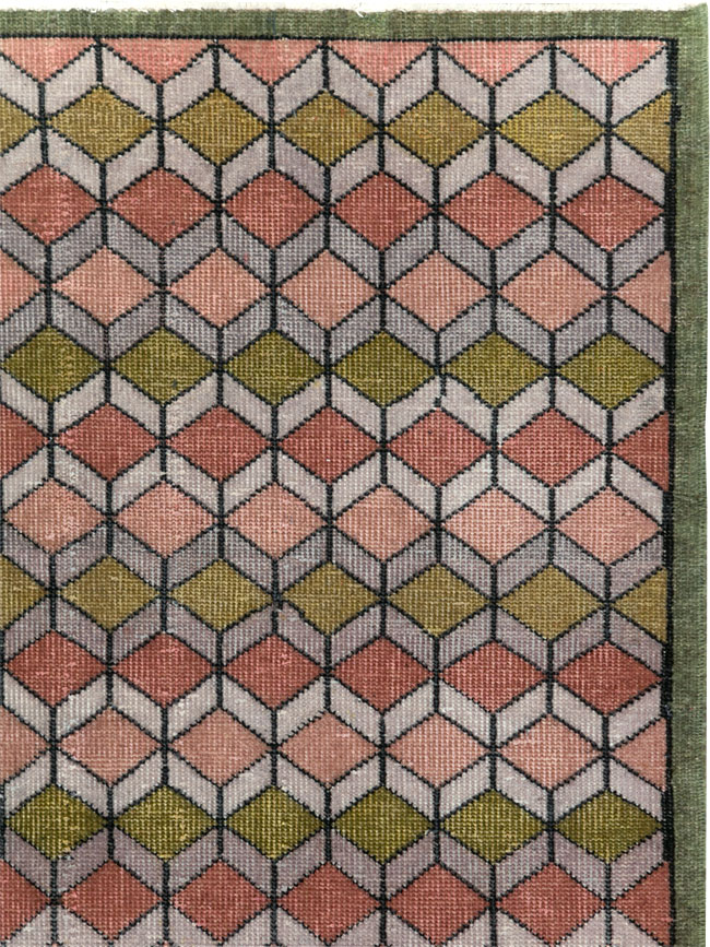 Vintage Anatolian Deco Rug, No.24065 - Gss