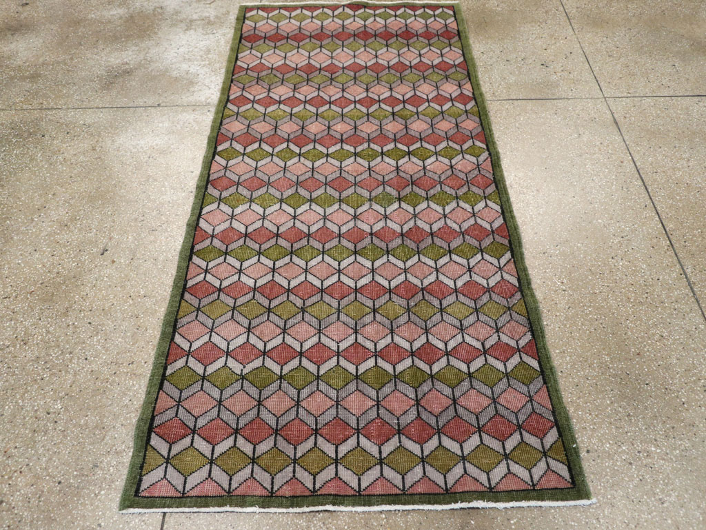 Vintage Anatolian Deco Rug, No.24065 - Gss