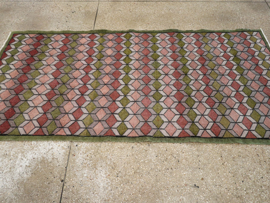 Vintage Anatolian Deco Rug, No.24065 - Gss