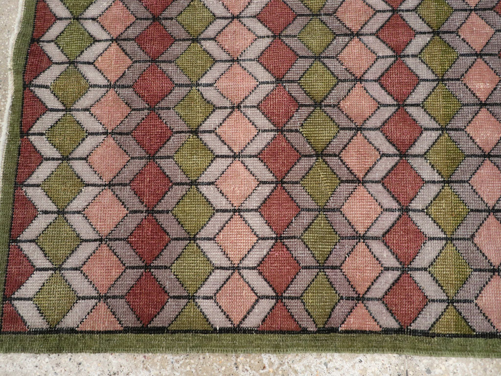 Vintage Anatolian Deco Rug, No.24065 - Gss