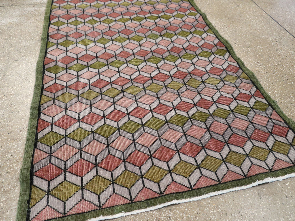 Vintage Anatolian Deco Rug, No.24065 - Gss