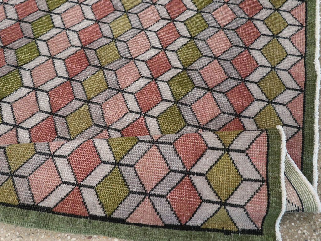 Vintage Anatolian Deco Rug, No.24065 - Gss