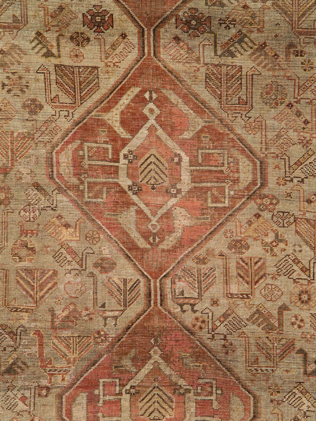 Antique Persian Shiraz Accent Rug, No.24072 - Gss