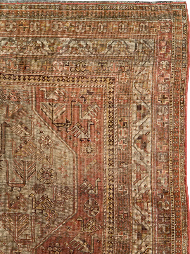 Antique Persian Shiraz Accent Rug, No.24072 - Gss