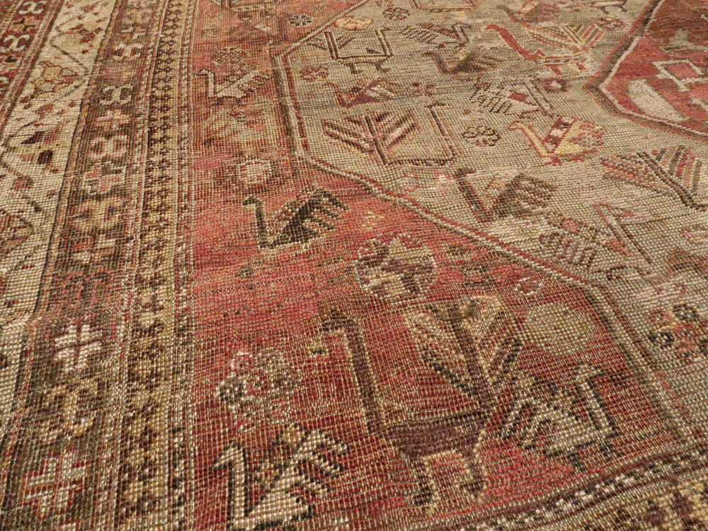 Antique Persian Shiraz Accent Rug, No.24072 - Gss
