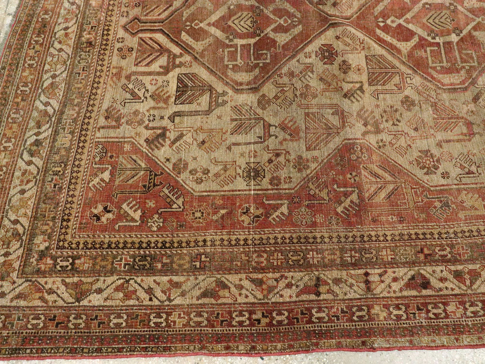 Antique Persian Shiraz Accent Rug, No.24072 - Gss