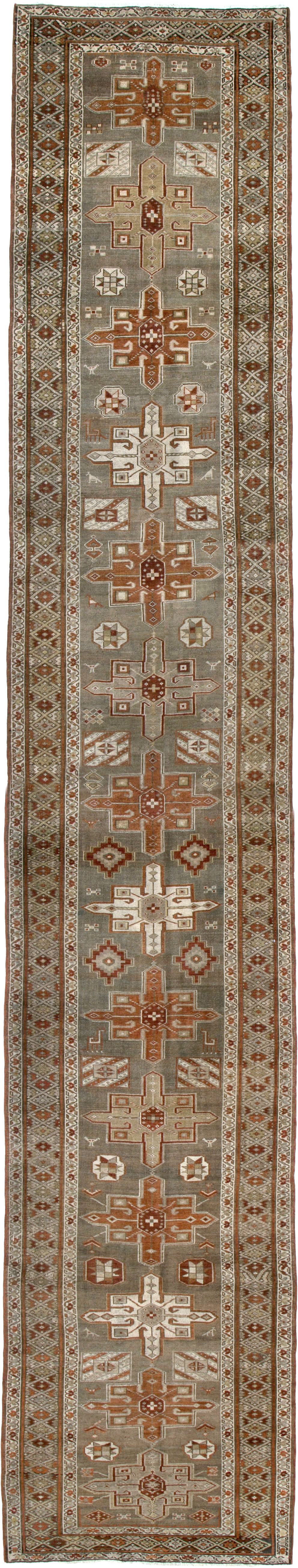 Antique Persian Heriz Long Runner, No.24088 - Gss