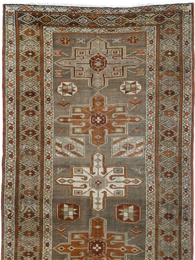 Antique Persian Heriz Long Runner, No.24088 - Gss