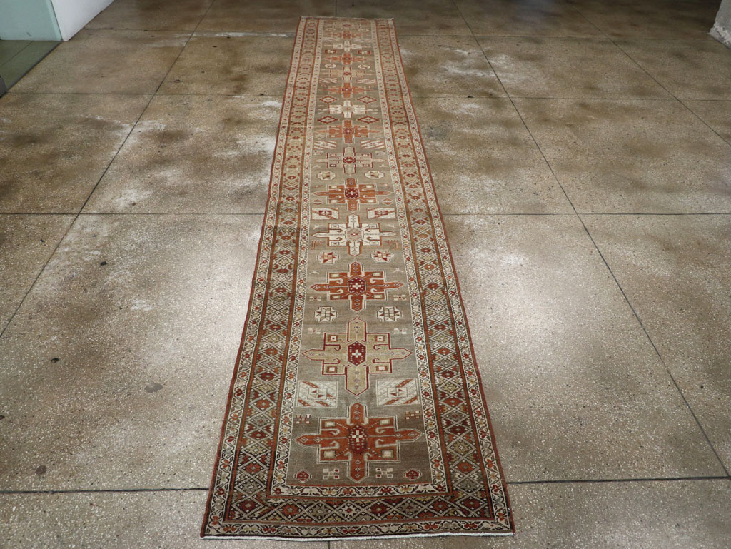 Antique Persian Heriz Long Runner, No.24088 - Gss