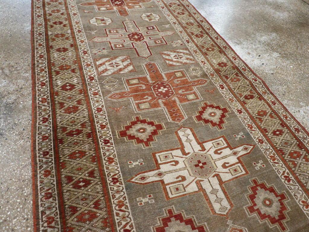 Antique Persian Heriz Long Runner, No.24088 - Gss