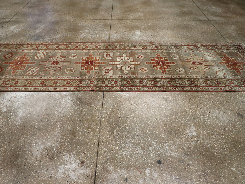 Antique Persian Heriz Long Runner, No.24088 - Gss