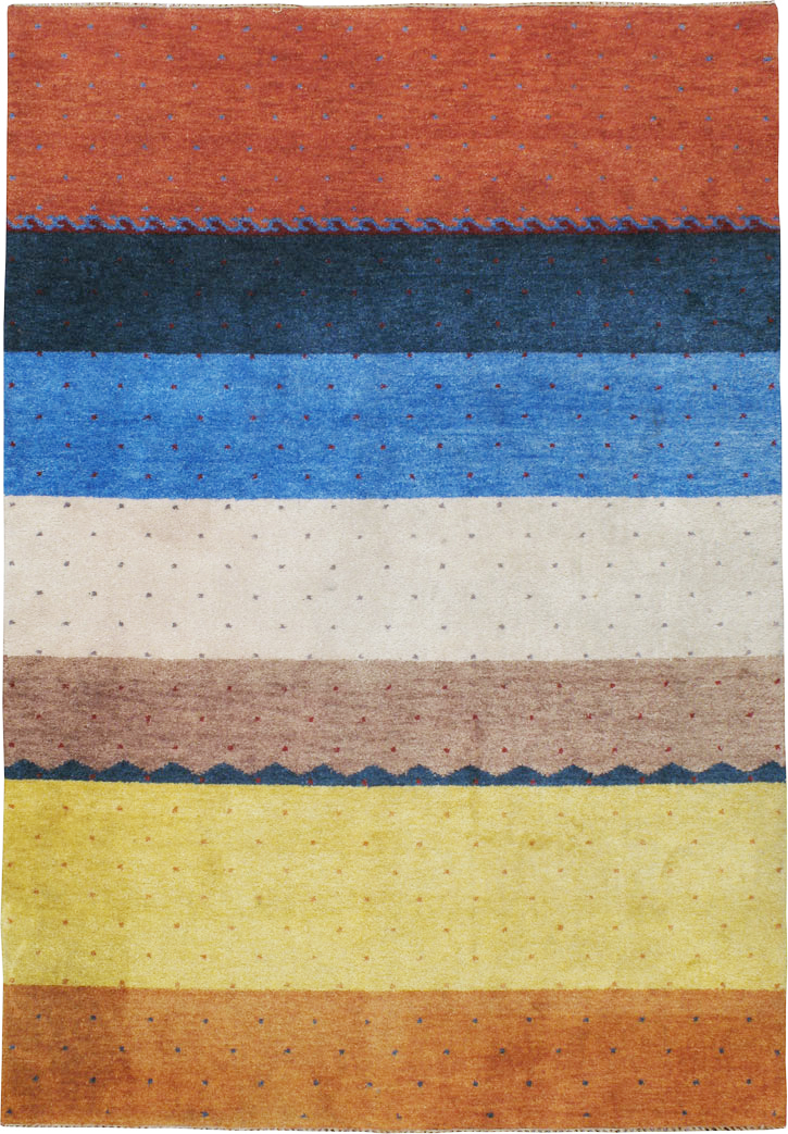 Modern Indian Gabbeh Style Accent Rug, No.24089 - Gss