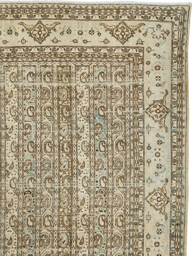 Vintage Persian Quom Room Size Carpet, No.24103 - Gss