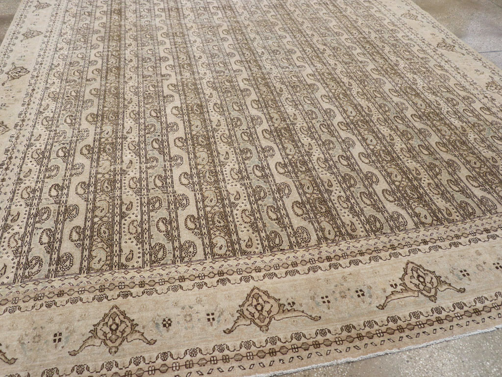 Vintage Persian Quom Room Size Carpet, No.24103 - Gss
