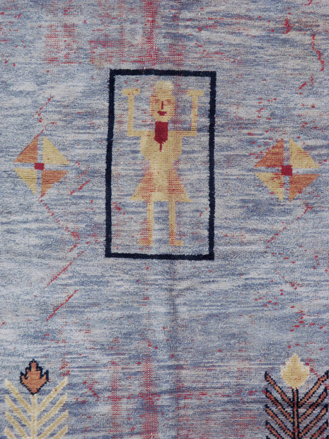 Vintage Indian Pictorial Carpet, No.24158 - Gss