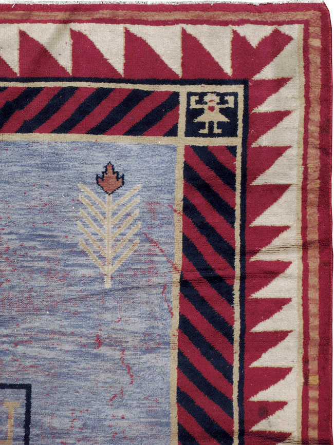 Vintage Indian Pictorial Carpet, No.24158 - Gss