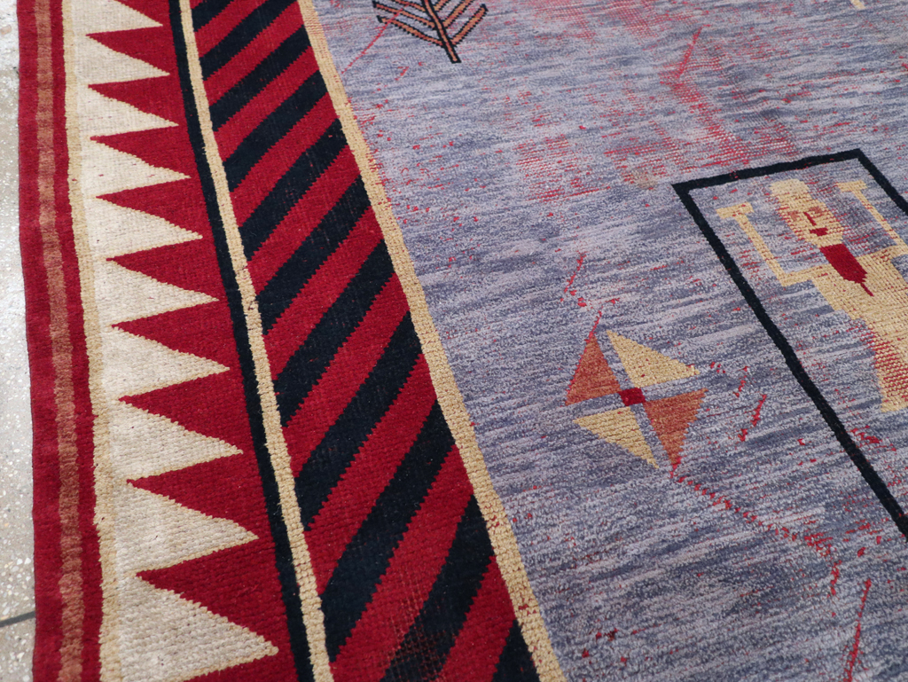 Vintage Indian Pictorial Carpet, No.24158 - Gss