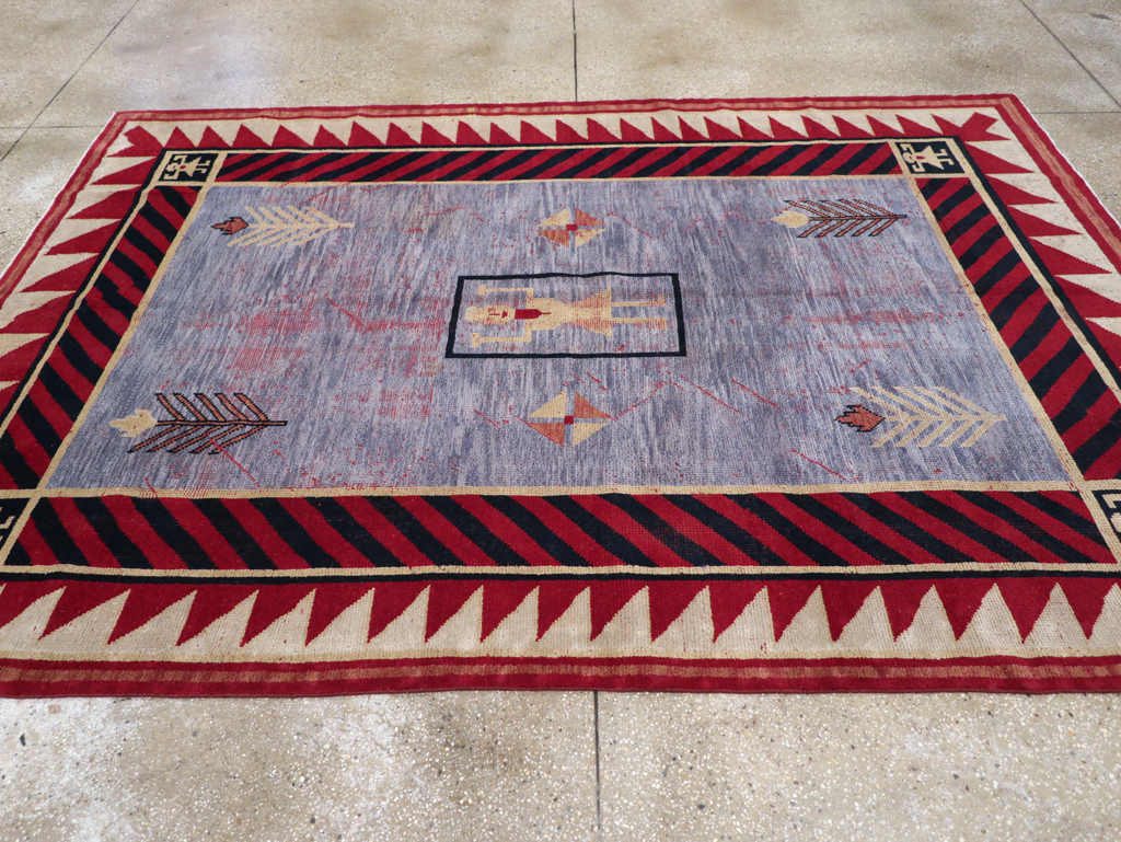 Vintage Indian Pictorial Carpet, No.24158 - Gss