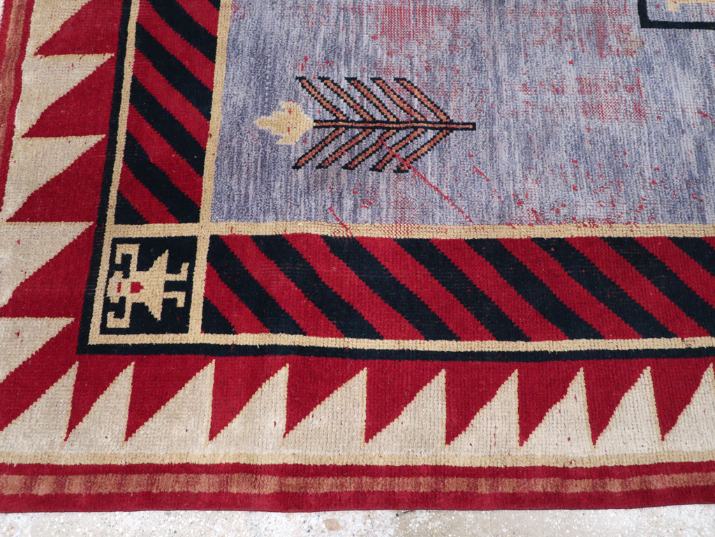 Vintage Indian Pictorial Carpet, No.24158 - Gss