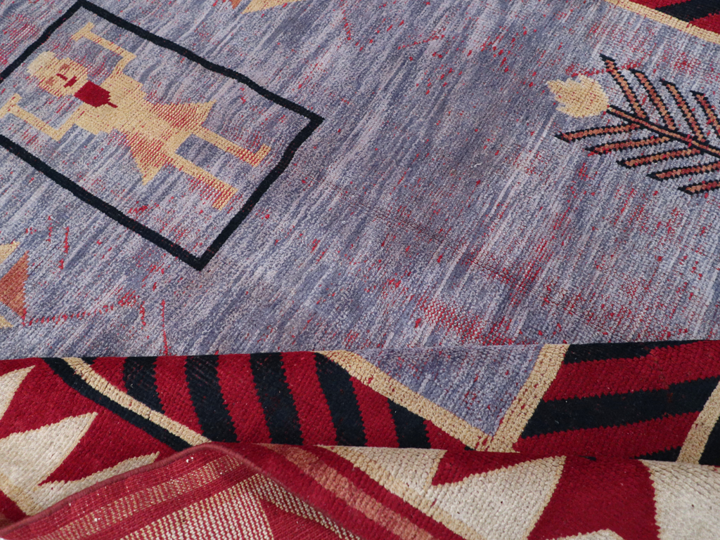 Vintage Indian Pictorial Carpet, No.24158 - Gss