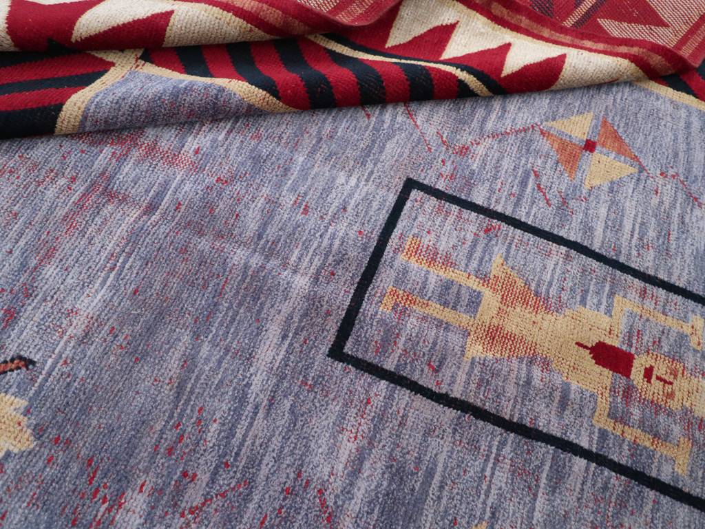 Vintage Indian Pictorial Carpet, No.24158 - Gss