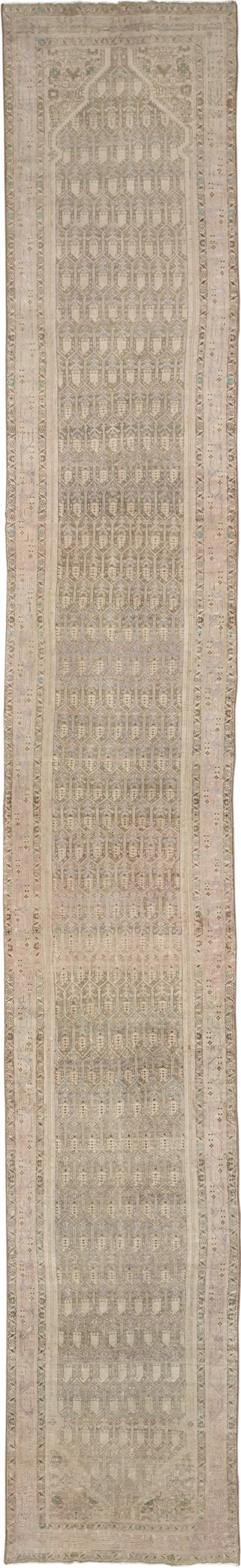 Vintage Persian Tabriz Long Runner, No.24187 - Gss