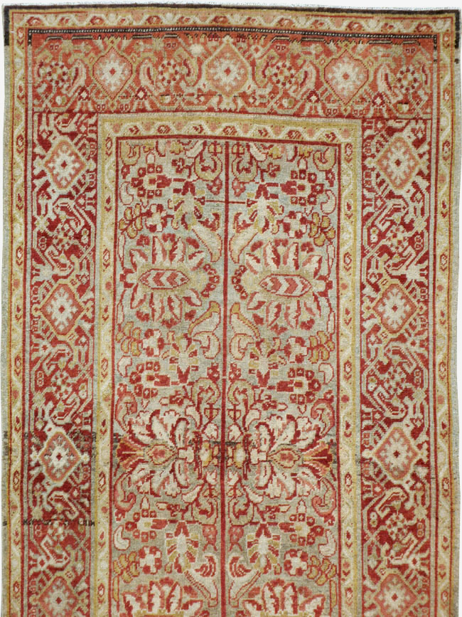 Antique Persian Mahal Wide Gallery Runner, No.24193 - Gss