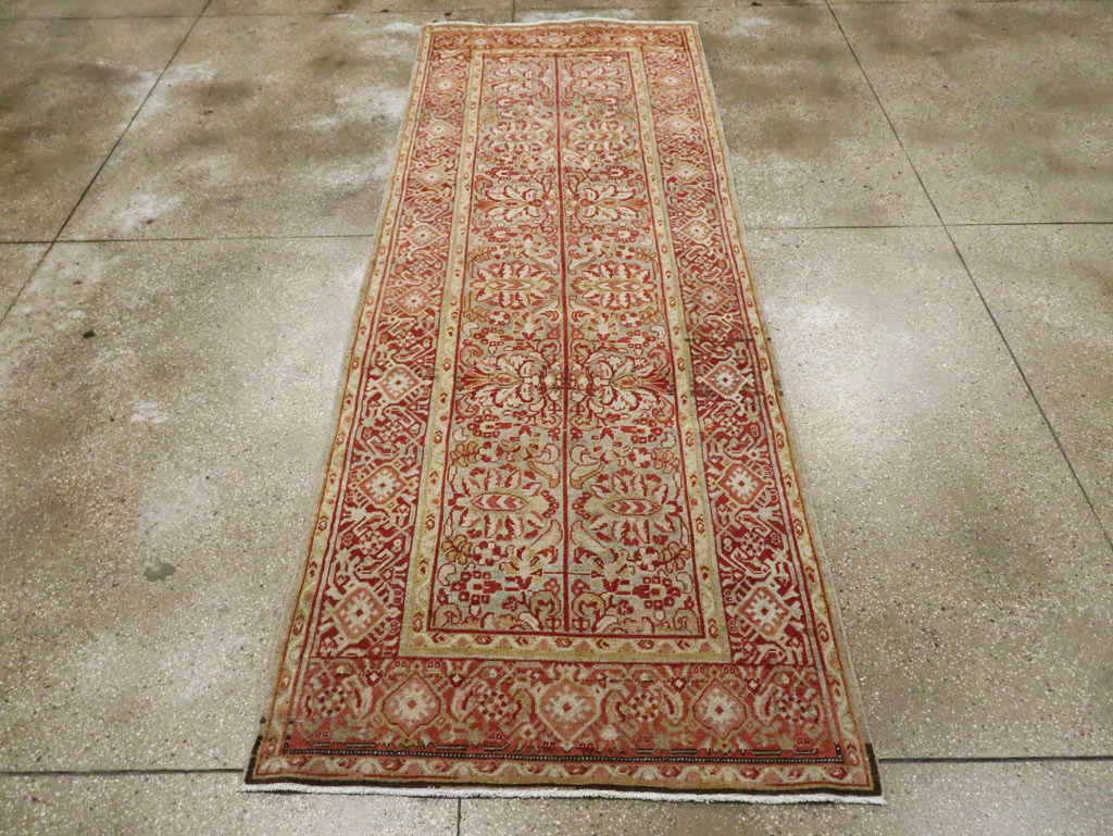 Antique Persian Mahal Wide Gallery Runner, No.24193 - Gss