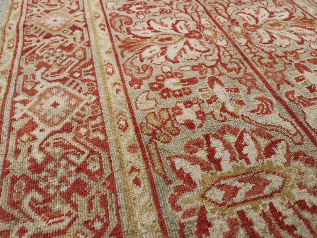 Antique Persian Mahal Wide Gallery Runner, No.24193 - Gss