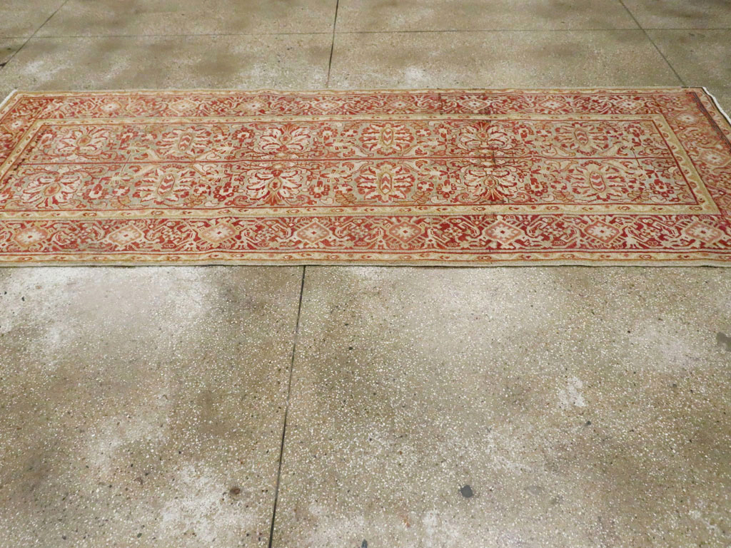 Antique Persian Mahal Wide Gallery Runner, No.24193 - Gss