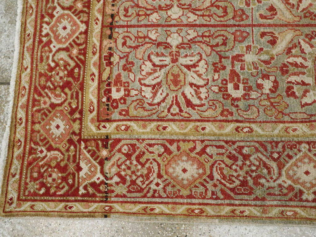 Antique Persian Mahal Wide Gallery Runner, No.24193 - Gss