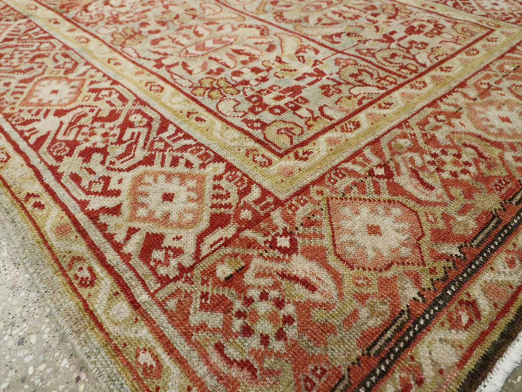 Antique Persian Mahal Wide Gallery Runner, No.24193 - Gss