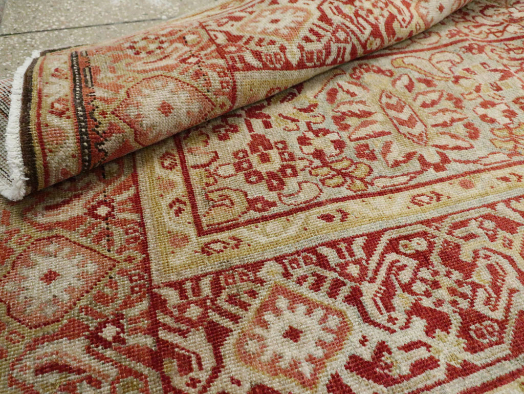 Antique Persian Mahal Wide Gallery Runner, No.24193 - Gss