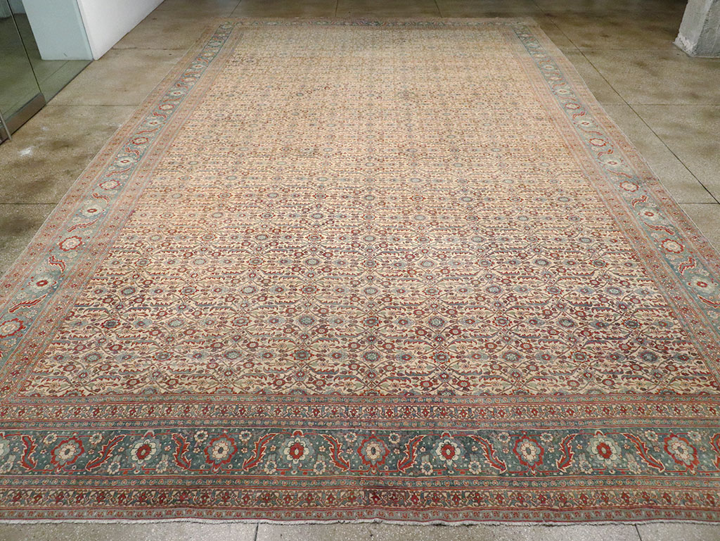 Antique Persian Senneh Tabriz Oversize Carpet, No.24205 - Gss