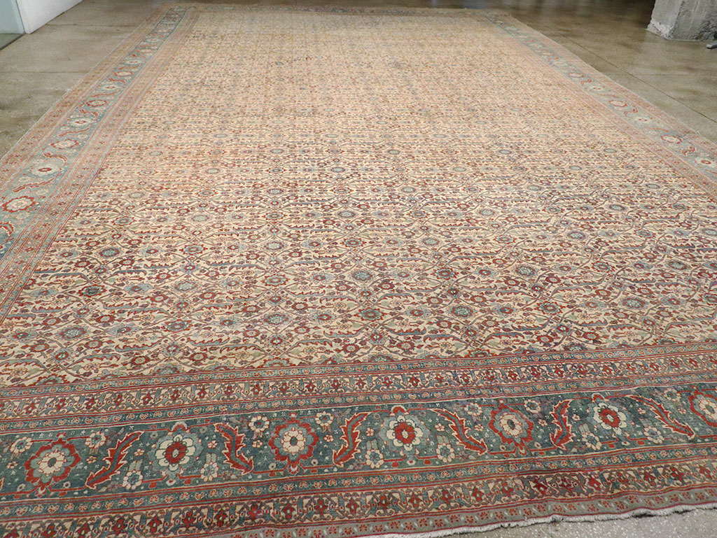 Antique Persian Senneh Tabriz Oversize Carpet, No.24205 - Gss