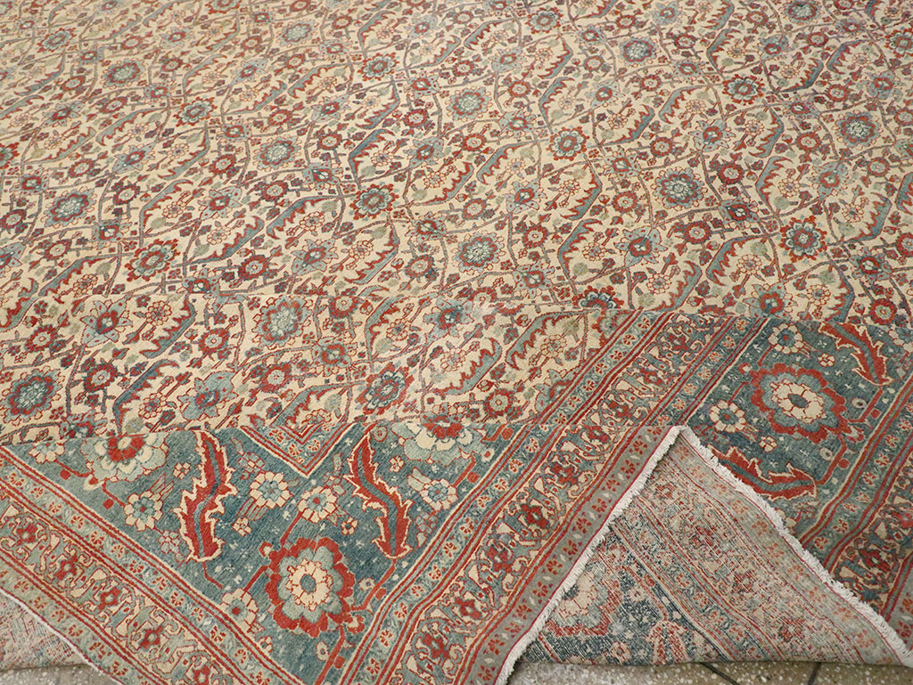 Antique Persian Senneh Tabriz Oversize Carpet, No.24205 - Gss