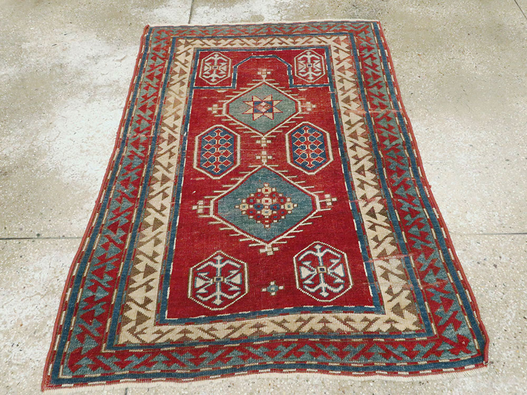 Antique Caucasian Kazak Rug, No.24221 - Gss