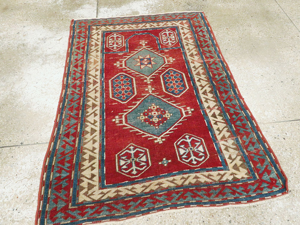 Antique Caucasian Kazak Rug, No.24221 - Gss
