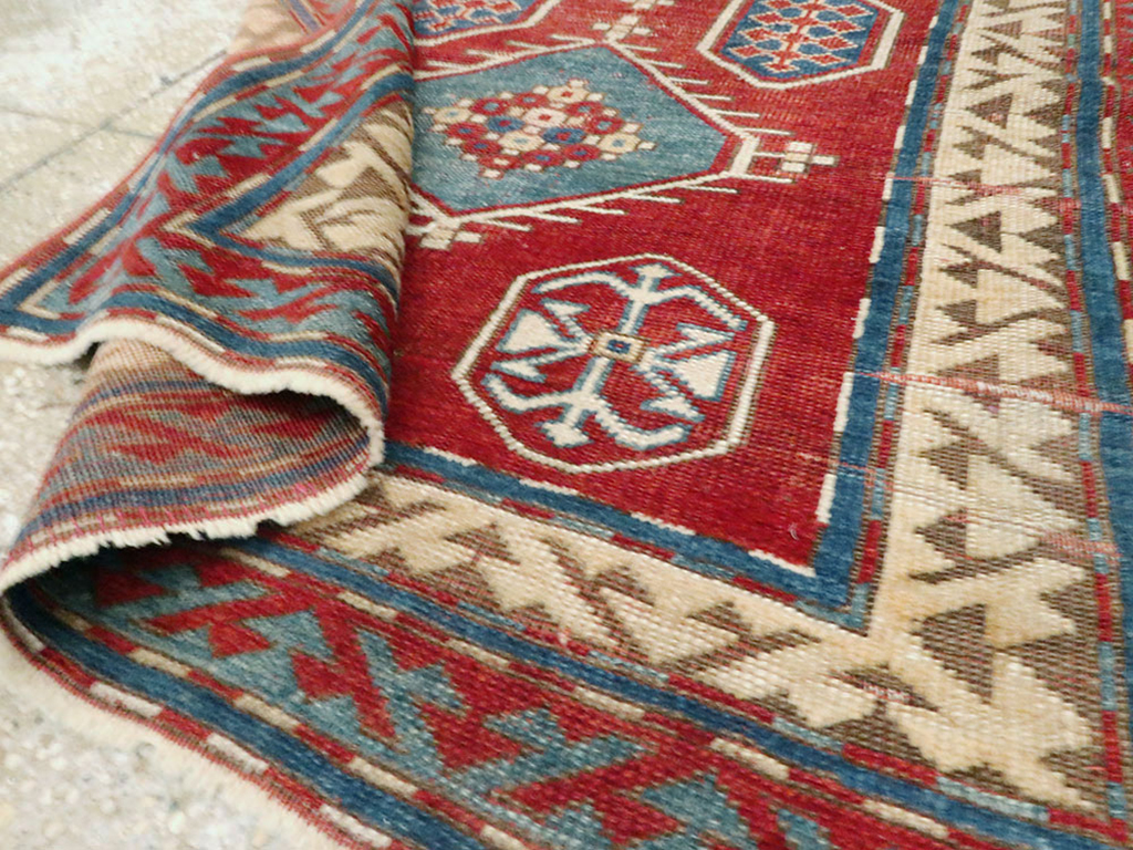 Antique Caucasian Kazak Rug, No.24221 - Gss