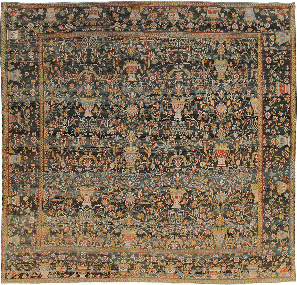 Antique Persian Bakhtiari Large Square Room Size Carpet, No.24232 - Gss