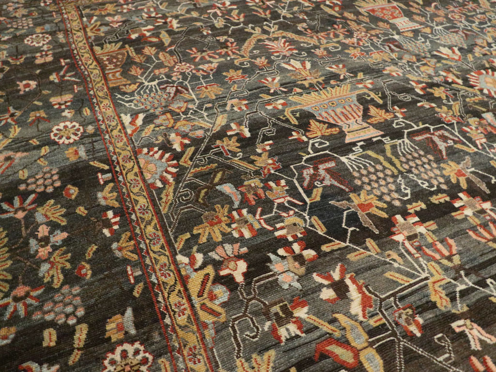 Antique Persian Bakhtiari Large Square Room Size Carpet, No.24232 - Gss