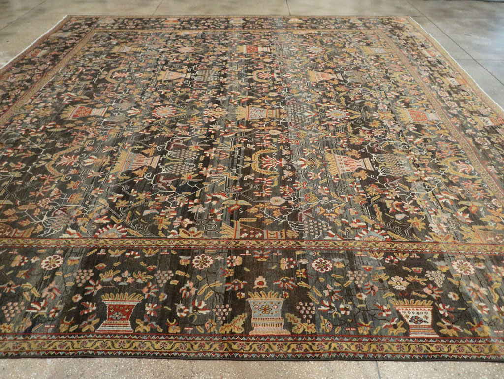 Antique Persian Bakhtiari Large Square Room Size Carpet, No.24232 - Gss