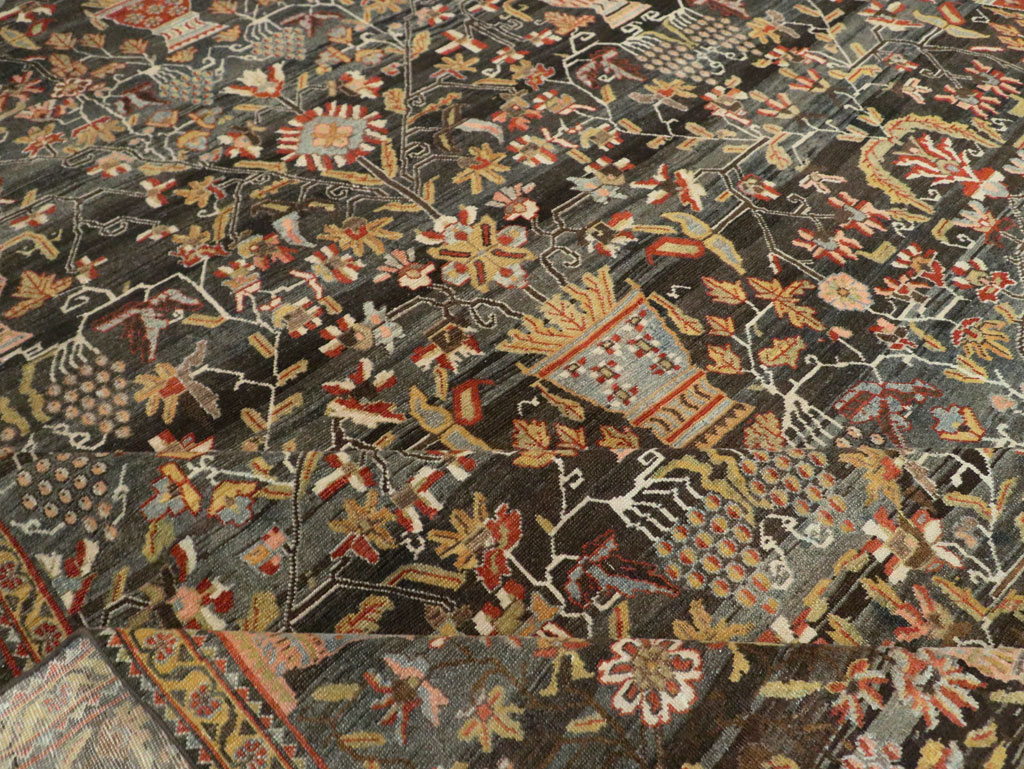 Antique Persian Bakhtiari Large Square Room Size Carpet, No.24232 - Gss