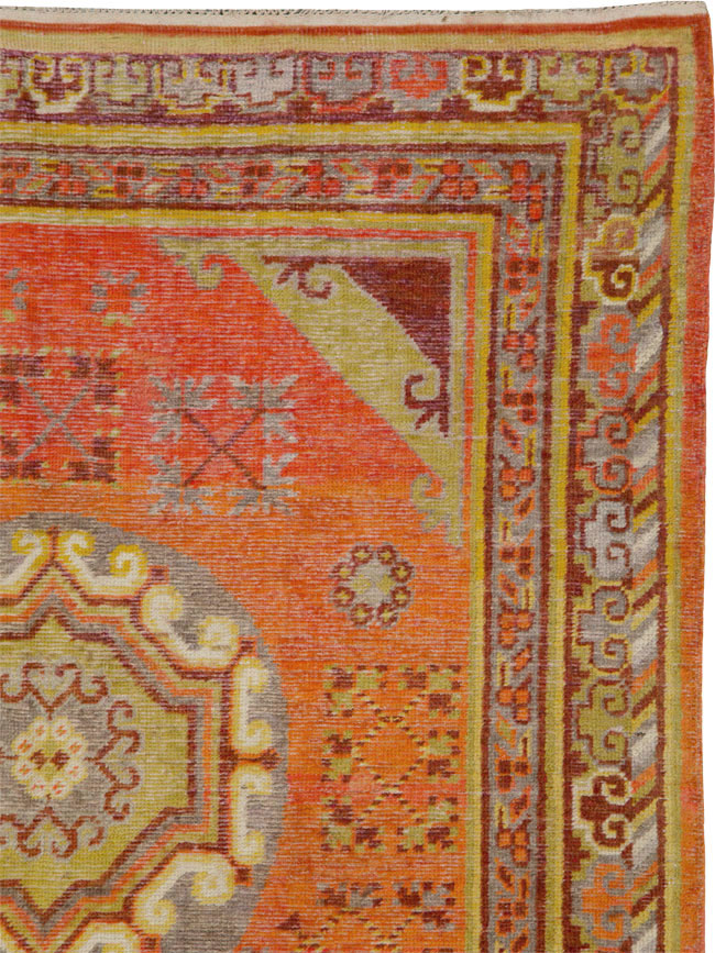 Vintage East Turkestan Khotan Carpet, No.24238 - Gss