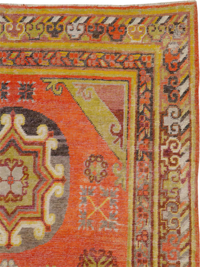 Vintage East Turkestan Khotan Carpet, No.24238 - Gss