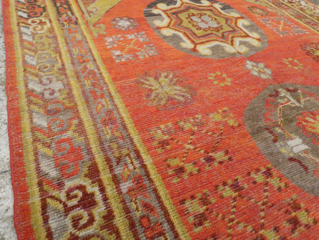 Vintage East Turkestan Khotan Carpet, No.24238 - Gss