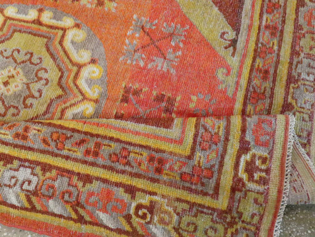 Vintage East Turkestan Khotan Carpet, No.24238 - Gss