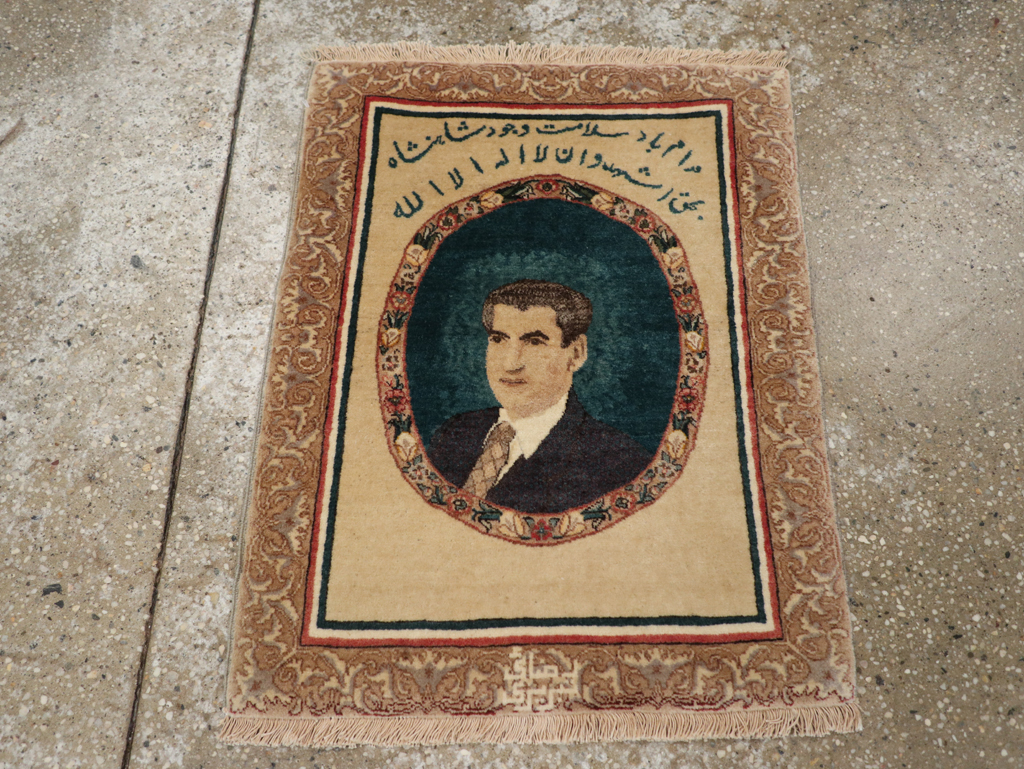 Vintage Persian Tabriz Pictorial Rug, No.24246 - Gss