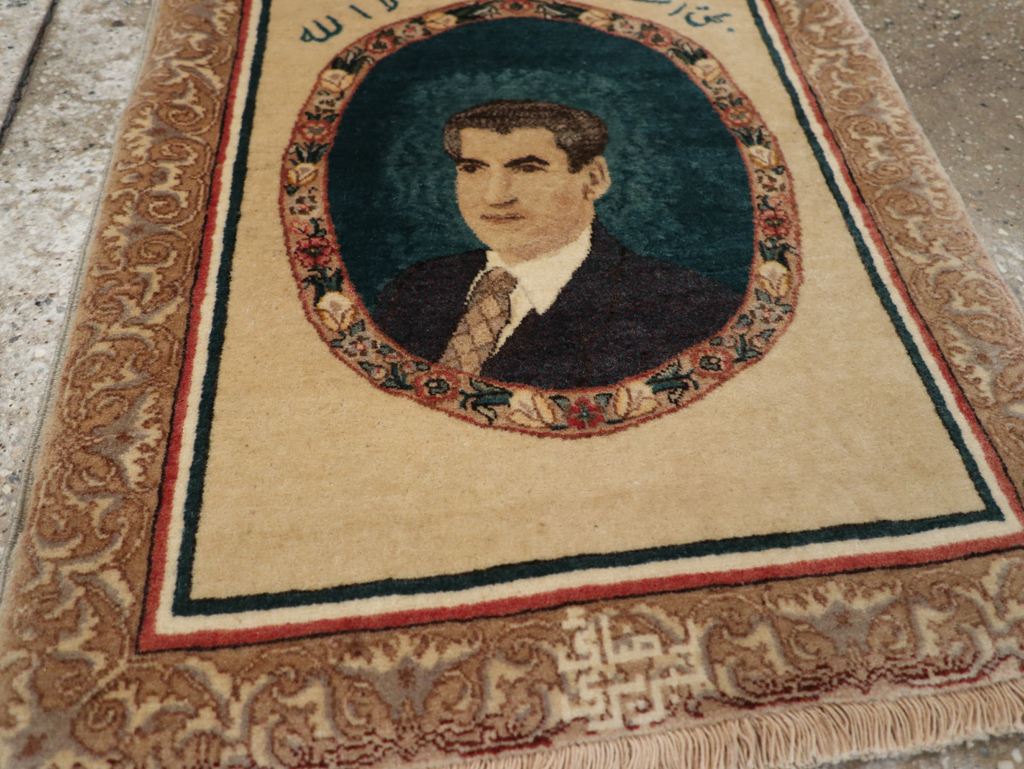 Vintage Persian Tabriz Pictorial Rug, No.24246 - Gss